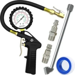 Reifenfüller Reifendruckmesser Reifendruckprüfer Luftdruckprüfer Hohe Präzision 220 PSI Für Auto Motorrad PKW LKW Reifenfüll-Messgerät, GEKER
