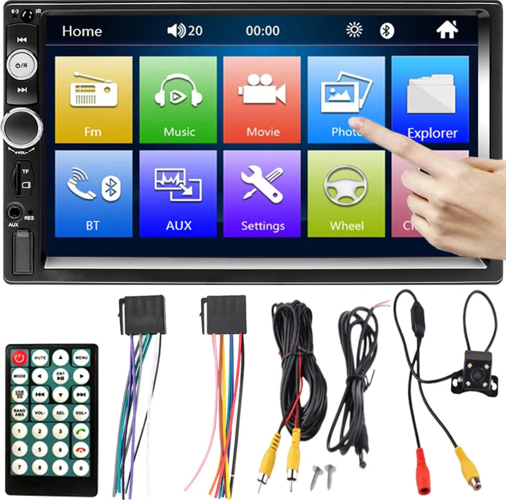 2DIN Autoradio 7 Zoll 1080P Touchscreen Mirrorlink Multimedia Player Monitor TF AUX USB Einer Rückfahrkamera Auto Radio Mit Telefonaufladung Retoo 1 2DIN Autoradio 7 Zoll 1080P Touchscreen Mirrorlink Multimedia Player Monitor TF AUX USB Einer Rückfahrkamera Auto Radio Mit Telefonaufladung Retoo