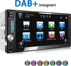 XOMAX XM-2V784D Autoradio Mit DAB+ Plus, Mirrorlink, 7 Zoll Touchscreen Bildschirm (kapazitiv), AUX, Micro SD, USB, Bluetooth, 2 DIN
