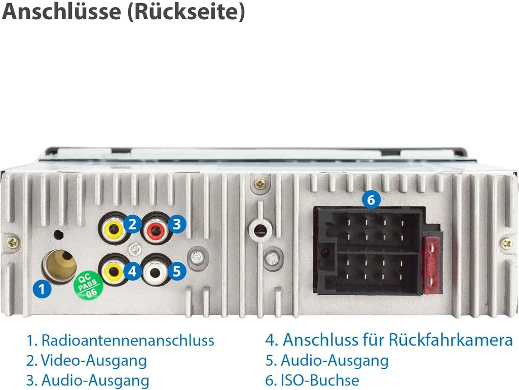 XOMAX XM-V426 Autoradio Mit 4 Zoll Touchscreen Bildschirm, Bluetooth, 2x USB, SD, AUX IN, 1 DIN 5 XOMAX XM-V426 Autoradio Mit 4 Zoll Touchscreen Bildschirm, Bluetooth, 2x USB, SD, AUX IN, 1 DIN - Image 5