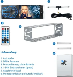 XOMAX XM-V418 Autoradio Mit DAB+ Plus, 4 Zoll Touchscreen Bildschirm, Bluetooth, USB, SD, Aux, 1 DIN -Volkswagen Kenwood Verkaufe 0c6983ed76c9a08dc6ee6b2d0596d090
