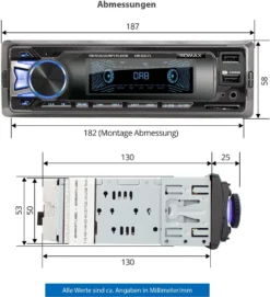 XOMAX XM-RD275 Autoradio Mit DAB+ Plus, Bluetooth, 2. USB Mit Ladefunktion, SD, Aux, 1 DIN -Volkswagen Kenwood Verkaufe 0e021512659cbf6e5b6023aa461ebe1a