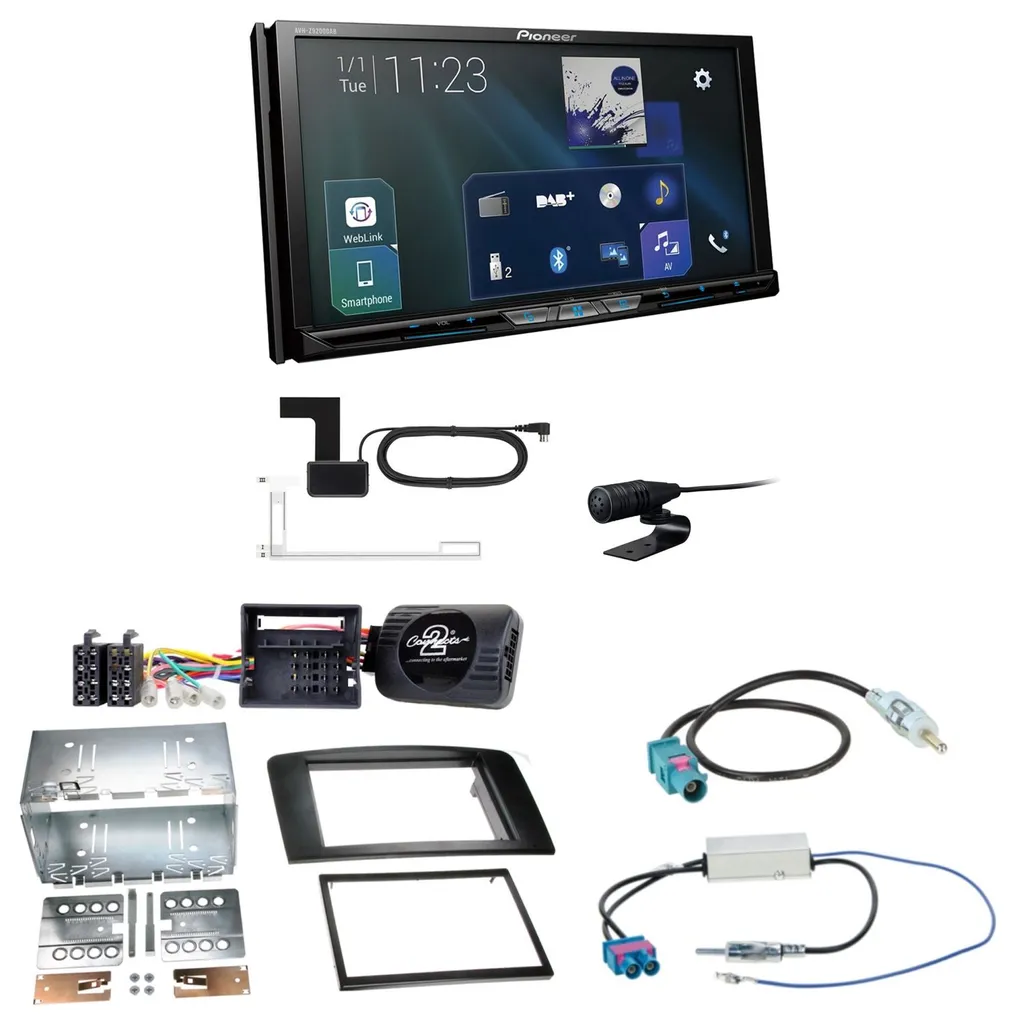 Pioneer AVH-Z9200DAB USB Bluetooth CarPlay DAB+ Einbauset Für Mercedes ML W164 1 Pioneer AVH-Z9200DAB USB Bluetooth CarPlay DAB+ Einbauset Für Mercedes ML W164