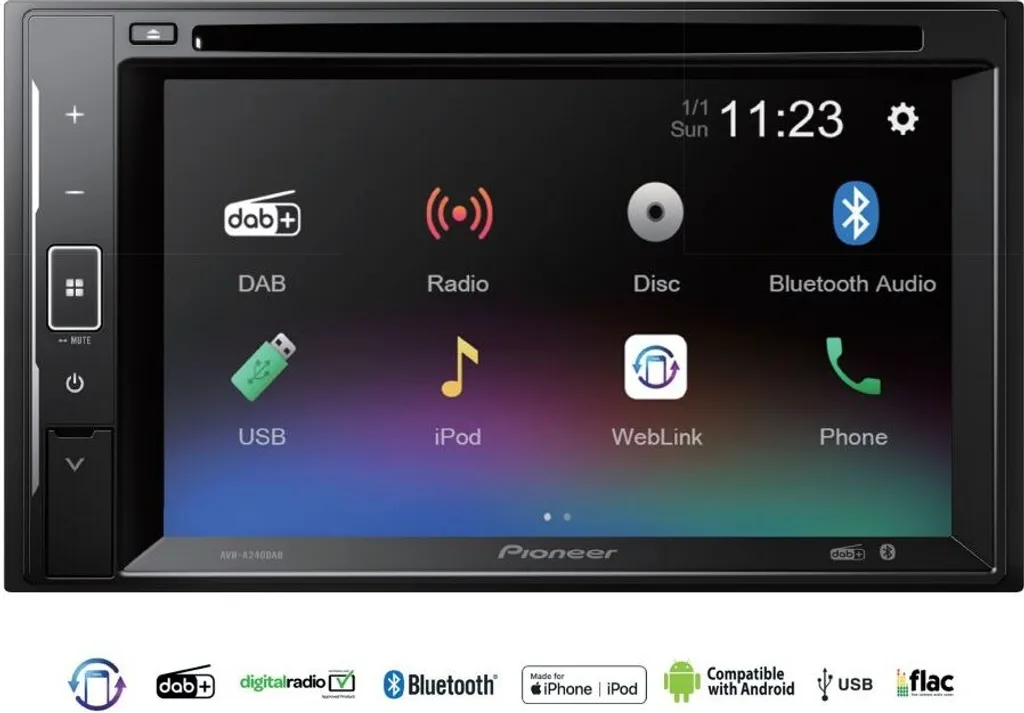 Pioneer AVH-A240DAB Autoradio Bluetooth DAB DVD USB Passend Für Dodge RAM Facelift 2006-2008 Schwarz 3 Pioneer AVH-A240DAB Autoradio Bluetooth DAB DVD USB Passend Für Dodge RAM Facelift 2006-2008 Schwarz - Image 3