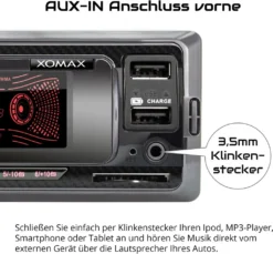 XOMAX XM-R265 Autoradio Mit Bluetooth Freisprecheinrichtung, 2. USB Mit Ladefunktion, SD, AUX, 1 DIN -Volkswagen Kenwood Verkaufe 12452ee0490517b1ae7cc702d0044e95