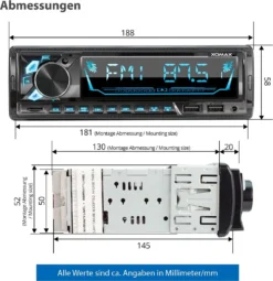 XOMAX XM-R282 Autoradio Mit Bluetooth Freisprecheinrichtung, 2. USB Mit Ladefunktion, SD, AUX IN, 1 DIN -Volkswagen Kenwood Verkaufe 14d15bdb8ccbceb689d09547a458373c