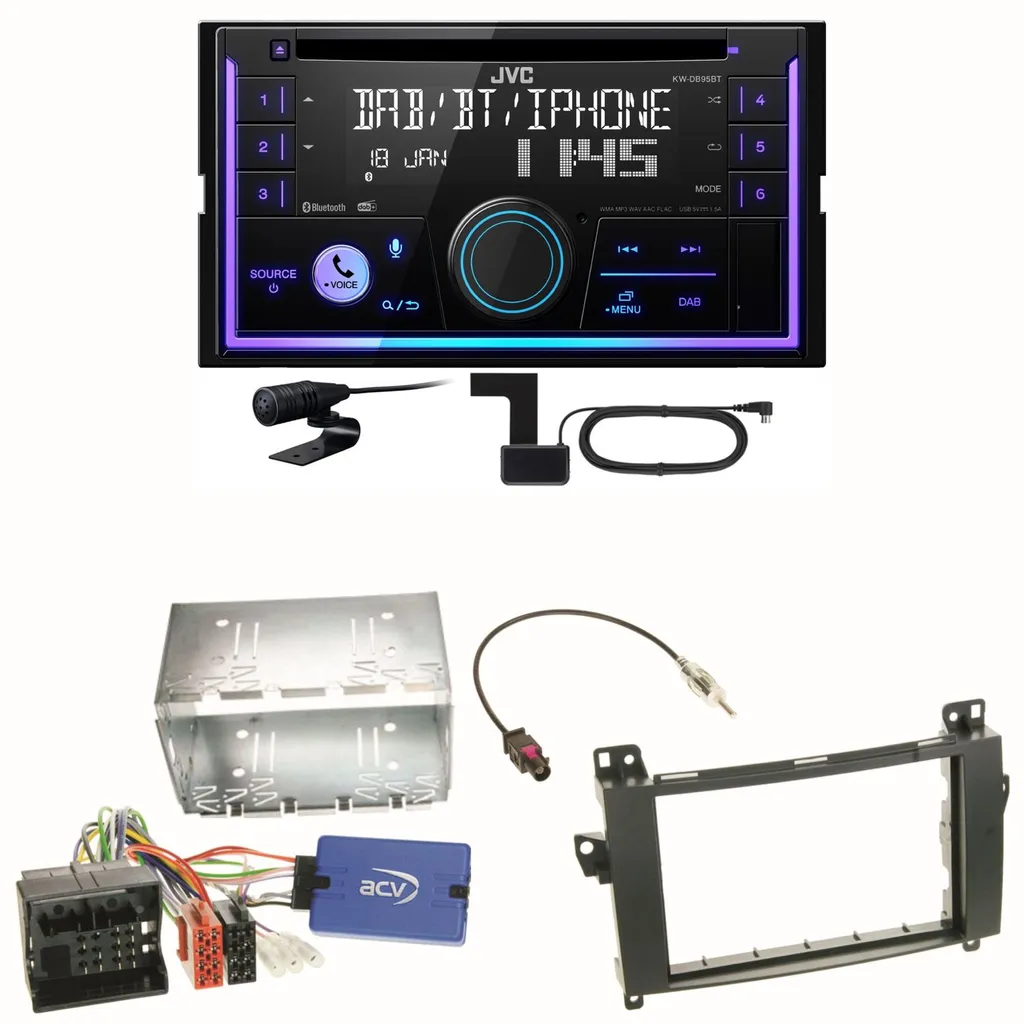 JVC KW-DB95BT Bluetooth Digitalradio Einbauset Für Mercedes A W169 B Klasse W245 1 JVC KW-DB95BT Bluetooth Digitalradio Einbauset Für Mercedes A W169 B Klasse W245