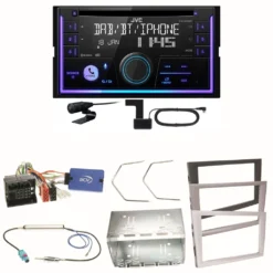 JVC KW-DB95BT Bluetooth DAB USB Einbauset Für Opel Vectra C Meriva Vivaro Combo