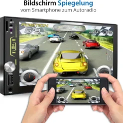 XOMAX XM-2V783 Autoradio Mit 7 Zoll Touchscreen Bildschirm (kapazitiv), Mirrorlink, Bluetooth, USB, AUX, SD, 2 DIN -Volkswagen Kenwood Verkaufe 21b0e7cab52454df1748b24a0550d85e