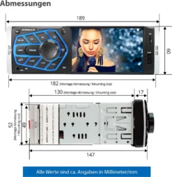 XOMAX XM-V418 Autoradio Mit DAB+ Plus, 4 Zoll Touchscreen Bildschirm, Bluetooth, USB, SD, Aux, 1 DIN -Volkswagen Kenwood Verkaufe 2bdb7f6bf0d96cd32c74d768e5536b4f