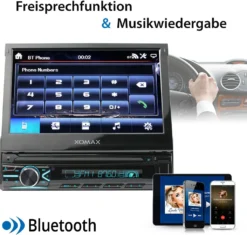 XOMAX XM-V746 Autoradio Mit 7 Zoll Touchscreen Bildschirm (ausfahrbar), Bluetooth, USB, SD, AUX, 1 DIN -Volkswagen Kenwood Verkaufe 2e22558cfa70754445e2a3ceb60a0fe1