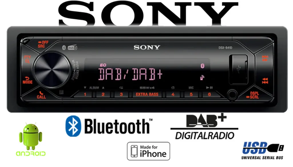 Sony DSX-B41D | Bluetooth | DAB+ | MultiColor IPhone - Android Autoradio 3 Sony DSX-B41D | Bluetooth | DAB+ | MultiColor IPhone - Android Autoradio - Image 3