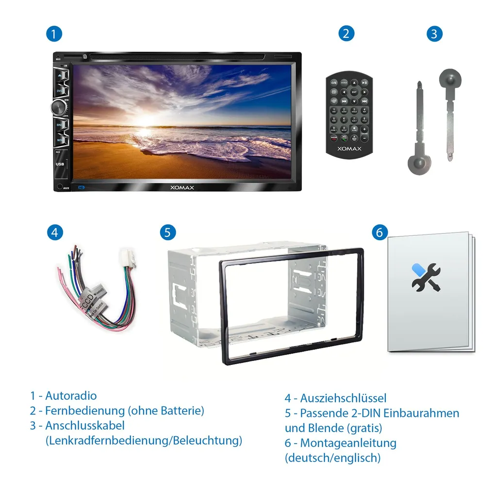XOMAX XM-2D6907 Autoradio Mit 6,9 Zoll Touchscreen Bildschirm (kapazitiv), USB Mirrorlink, DVD CD Player, Micro SD, 2 DIN 5 XOMAX XM-2D6907 Autoradio Mit 6,9 Zoll Touchscreen Bildschirm (kapazitiv), USB Mirrorlink, DVD CD Player, Micro SD, 2 DIN - Image 5