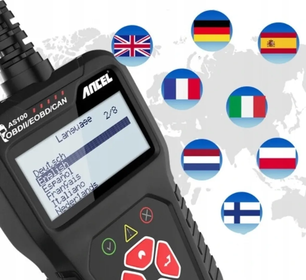 OBD2 ANCEL AS 100 - Diagnosegerät Für VW BMW Audi Mercedes Etc., 8 Sprachen (inkl. Deutsch), Update Der Lesesoftware, OBD-Diagnosegerät Schnittstelle OBD2-Verlängerungskabel 2 OBD2 ANCEL AS 100 - Diagnosegerät Für VW BMW Audi Mercedes Etc., 8 Sprachen (inkl. Deutsch), Update Der Lesesoftware, OBD-Diagnosegerät Schnittstelle OBD2-Verlängerungskabel - Image 2