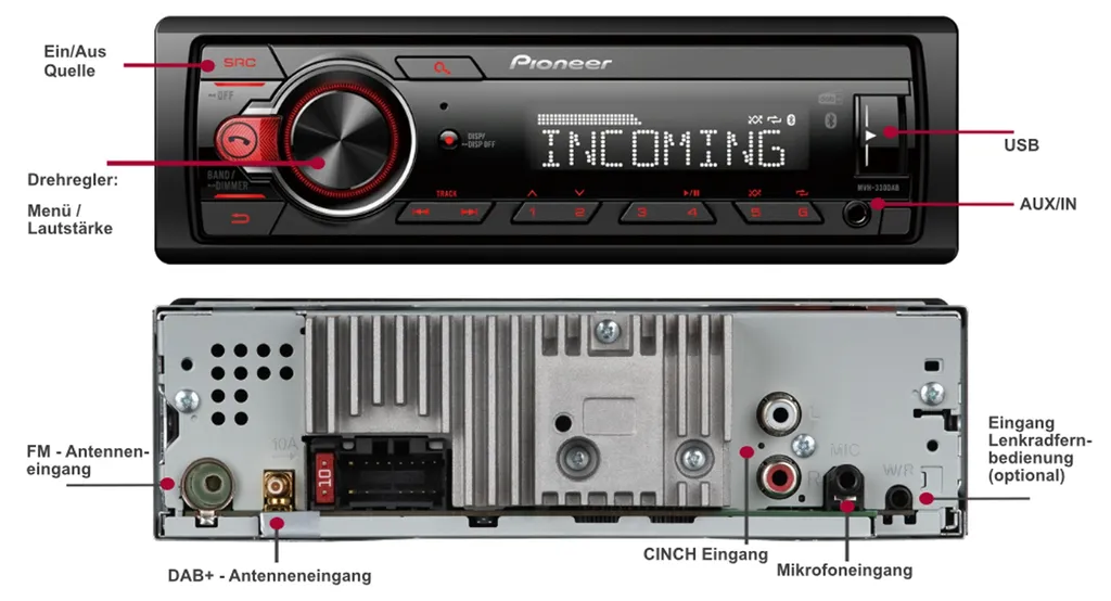 Pioneer MVH-330DAB - Bluetooth | DAB+ | MP3 | USB | Android | Autoradio 20 Pioneer MVH-330DAB - Bluetooth | DAB+ | MP3 | USB | Android | Autoradio - Image 20