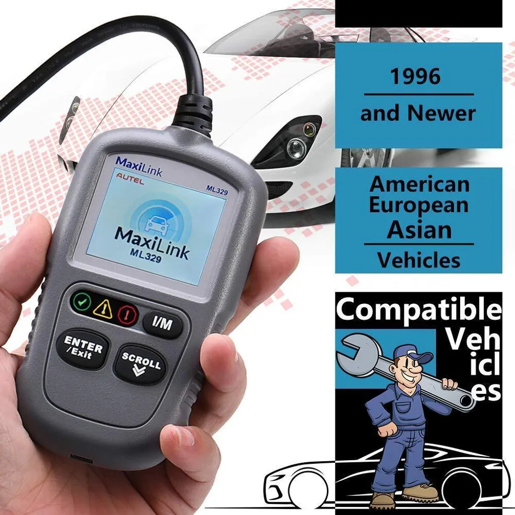 Autel ML329 OBD2 Diagnosegeräte Für VW BMW Audi Mercedes Etc, 3 Sprache (Deutsche Inkl.) Verfügbar, KFZ-Auslesegerät Software Free Update Dieselmotor Kompatibel 2 Autel ML329 OBD2 Diagnosegeräte Für VW BMW Audi Mercedes Etc, 3 Sprache (Deutsche Inkl.) Verfügbar, KFZ-Auslesegerät Software Free Update Dieselmotor Kompatibel - Image 2