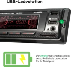 XOMAX XM-R265 Autoradio Mit Bluetooth Freisprecheinrichtung, 2. USB Mit Ladefunktion, SD, AUX, 1 DIN -Volkswagen Kenwood Verkaufe 56ddeb990539d8dbe425eb4130f5be1c