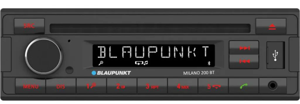 BLAUPUNKT Milano 200 BT - Bluetooth 1-DIN Radio MIT CD Mit USB | Autoradio 2 BLAUPUNKT Milano 200 BT - Bluetooth 1-DIN Radio MIT CD Mit USB | Autoradio - Image 2