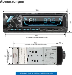 XOMAX XM-RD283 Autoradio Mit DAB+ Plus, Bluetooth Freisprecheinrichtung, 2x USB, SD, AUX IN, 1 DIN -Volkswagen Kenwood Verkaufe 6375a4d59b2e778b9513652a655a4a49