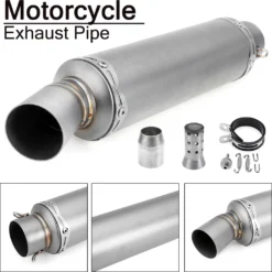 Audew 38-51mm Motorrad Auspuff Auspufftopf Endtopf + Schalldämpfer Abnehmbar Edelstahl