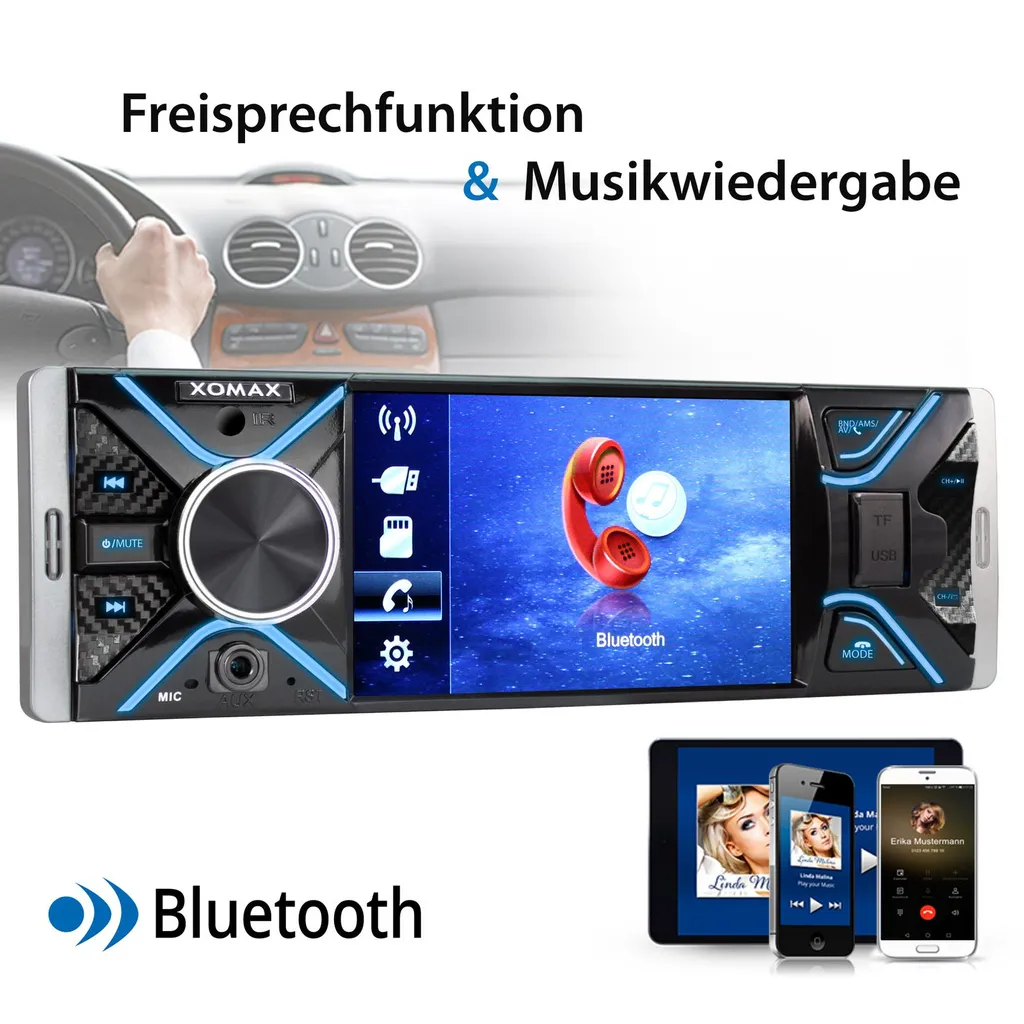XOMAX XM-V417 Autoradio Mit 4 Zoll Touchscreen Bildschirm, Bluetooth Freisprecheinrichtung, USB SD, AUX, 1 DIN 8 XOMAX XM-V417 Autoradio Mit 4 Zoll Touchscreen Bildschirm, Bluetooth Freisprecheinrichtung, USB SD, AUX, 1 DIN - Image 8