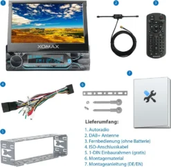 XOMAX XM-V748D Autoradio Mit DAB+ Plus, Mirrorlink, 7 Zoll Touchscreen Bildschirm (kapazitiv), Bluetooth, AUX, SD, USB, 1 DIN -Volkswagen Kenwood Verkaufe 6a73ba4cad4ead510247acaa84a21c11