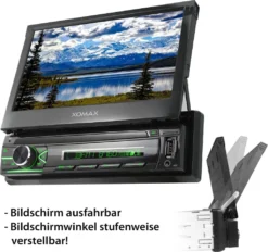 XOMAX XM-V746 Autoradio Mit 7 Zoll Touchscreen Bildschirm (ausfahrbar), Bluetooth, USB, SD, AUX, 1 DIN -Volkswagen Kenwood Verkaufe 6cb66aca5567124126e3e6938198e117