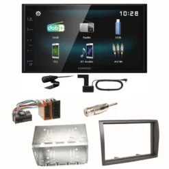 Kenwood DMX-125DAB Bluetooth DAB+ USB MP3 Einbauset Für Fiat Ducato Boxer Jumper
