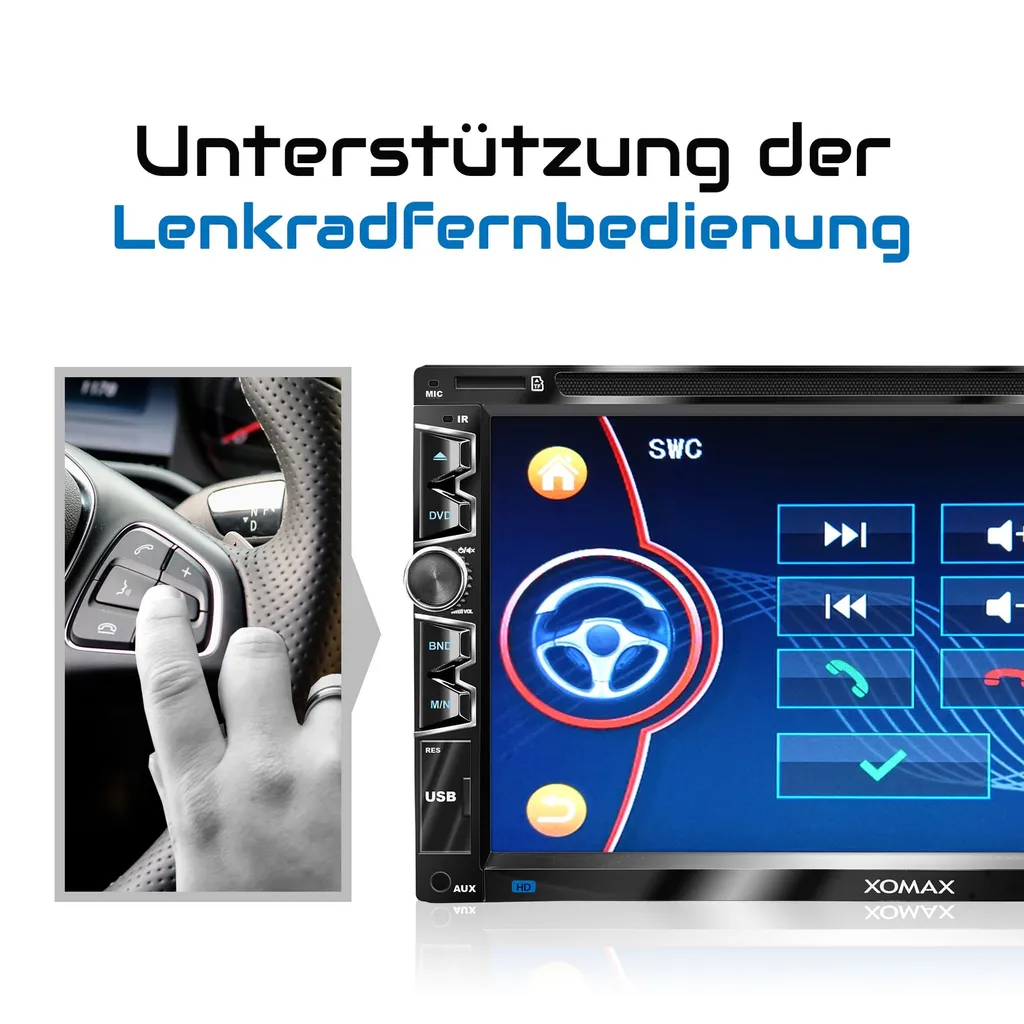 XOMAX XM-2D6907 Autoradio Mit 6,9 Zoll Touchscreen Bildschirm (kapazitiv), USB Mirrorlink, DVD CD Player, Micro SD, 2 DIN 10 XOMAX XM-2D6907 Autoradio Mit 6,9 Zoll Touchscreen Bildschirm (kapazitiv), USB Mirrorlink, DVD CD Player, Micro SD, 2 DIN - Image 10