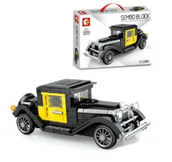 Sembo Oldtimer In Schwarz-gelb 607400 Klemmbaustein Set