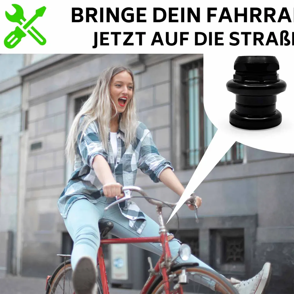 Fahrrad Steuersatz 1 1/8 Zoll Rennrad Gewinde Lagersatz Schwarz Retro Steuerkopf Lager 1-1/8 Inch 6 Fahrrad Steuersatz 1 1/8 Zoll Rennrad Gewinde Lagersatz Schwarz Retro Steuerkopf Lager 1-1/8 Inch - Image 6