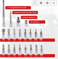 Belko Drehmomentschlüssel 1/4 Zoll, 5-30 Nm, ± 3% Fehlergenauigkeit, Ideal Für Fahrrad & Motorrad, Inkl. 3/8" Adapter, Innensechskant, Torx, Kreuzschlitz Bits, Verlängerung Uvm., 22 Tlg. SET -Volkswagen Kenwood Verkaufe 86fa1d82423869c4d47f6ec8a3031222