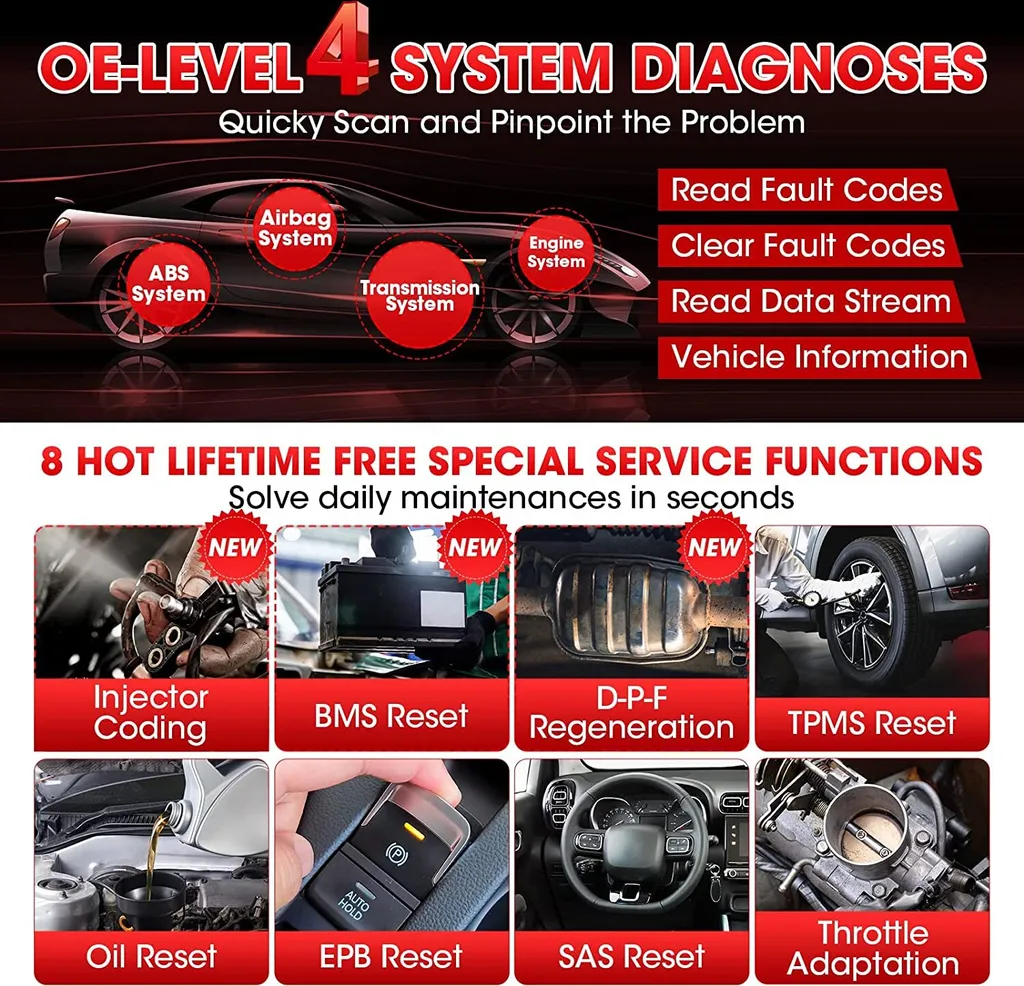 LAUNCH CRP129X Obd2 Diagnosegerät Mit 4-Systemdiagnosen(Motor SRS At/MT Und ABS) , 8 Reset-Funktionens 2 LAUNCH CRP129X Obd2 Diagnosegerät Mit 4-Systemdiagnosen(Motor SRS At/MT Und ABS) , 8 Reset-Funktionens - Image 2