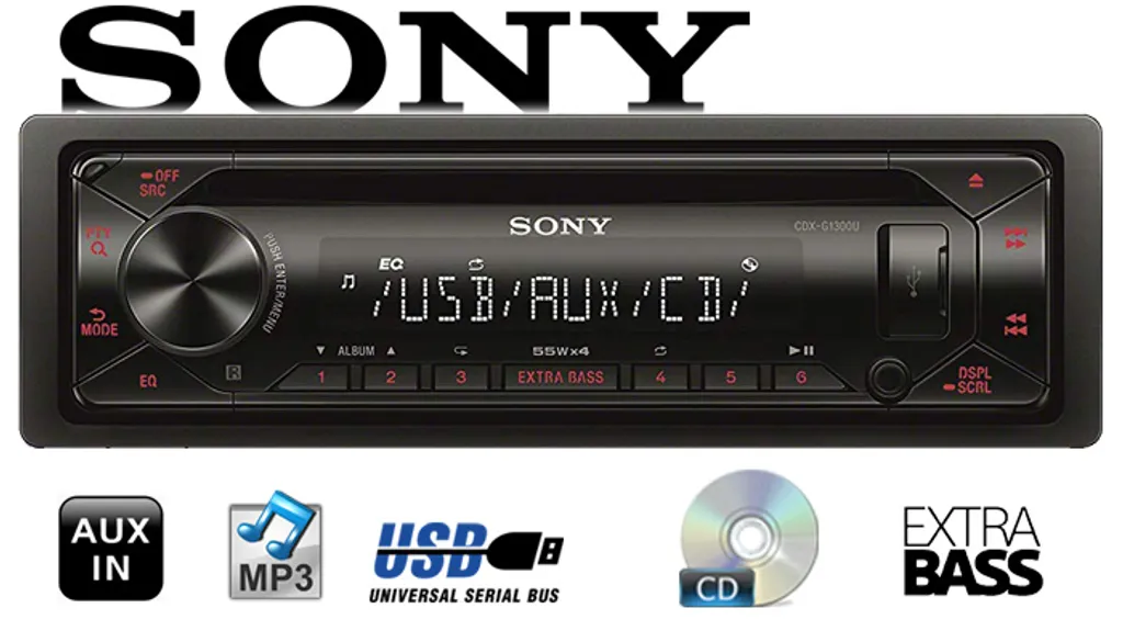 Sony CDXG1300U Autoradio Mit CD-Player USB AUX Extra Bass Rote Beleuchtung 7 Sony CDXG1300U Autoradio Mit CD-Player USB AUX Extra Bass Rote Beleuchtung - Image 7