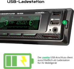 XOMAX XM-R266 Autoradio Mit Bluetooth Freisprecheinrichtung, 2.USB Mit Ladefunktion, SD, AUX IN, 1 DIN -Volkswagen Kenwood Verkaufe 8cd3056fbd484460a32d84bab28c3808