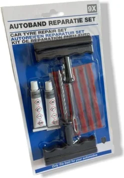 "ZELBER Qualitäts-Autoreifen-Reparaturset - 9-teiliges Pannenset/Flickzeug Für Reifen Zur Schnellen Und Zuverlässigen Reparatur"