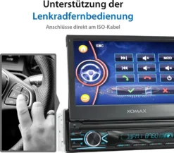 XOMAX XM-V746 Autoradio Mit 7 Zoll Touchscreen Bildschirm (ausfahrbar), Bluetooth, USB, SD, AUX, 1 DIN -Volkswagen Kenwood Verkaufe 9d2a8e070803f2d4a00f0547e5c8015b