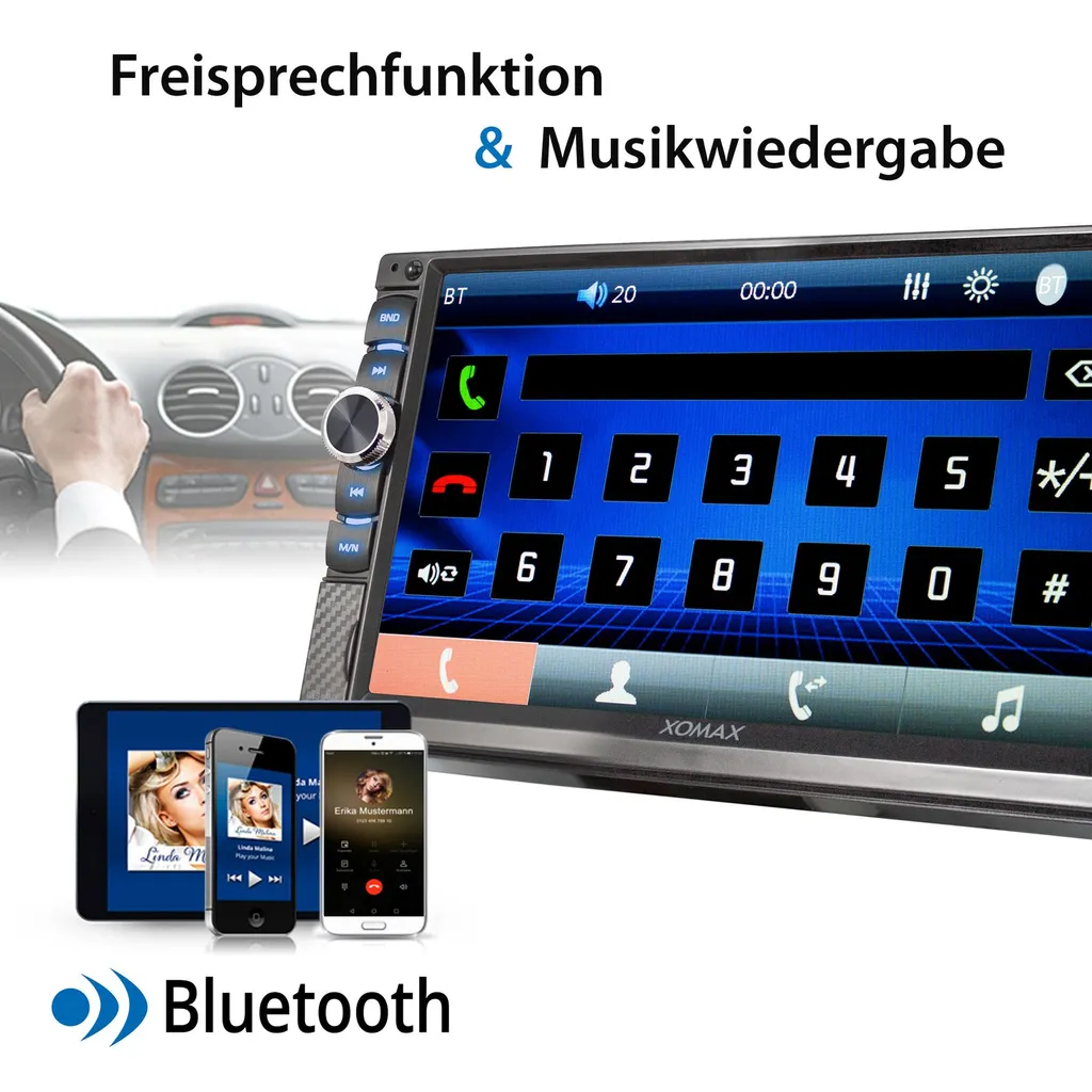 XOMAX XM-2V719 Autoradio Mit 7 Zoll Touchscreen Bildschirm, Bluetooth, USB, SD, AUX, 2 DIN 8 XOMAX XM-2V719 Autoradio Mit 7 Zoll Touchscreen Bildschirm, Bluetooth, USB, SD, AUX, 2 DIN - Image 8