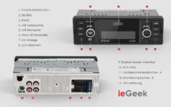 IeGeek Autoradio Bluetooth 5.0 Freisprecheinrichtung, RDS/FM/AM Auto Radio LCD-Display, 2 USB/AUX-IN/SD, MP3 Player, 30 Sender Gespeichert Werden -Volkswagen Kenwood Verkaufe a0366a70ec15500fb6e560b7cf65013d