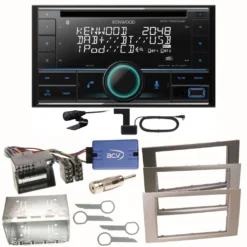 Kenwood DPX-7200DAB Bluetooth USB Einbauset Für Ford Focus C-Max Fiesta Transit, Farbe Der Radioblende:Schwarz
