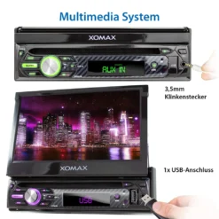 XOMAX XM-D750 Autoradio Mit 7 Zoll Touchscreen Bildschirm (ausfahrbar), DVD CD Player, Bluetooth, USB, SD, AUX, 1 DIN -Volkswagen Kenwood Verkaufe b34812ea65bf07b93519df71a715acf5