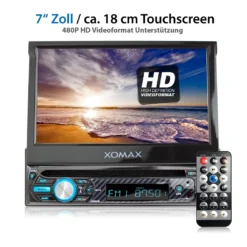 XOMAX XM-D750 Autoradio Mit 7 Zoll Touchscreen Bildschirm (ausfahrbar), DVD CD Player, Bluetooth, USB, SD, AUX, 1 DIN -Volkswagen Kenwood Verkaufe b88abe23f57c2378ffd4d1dba5be3373