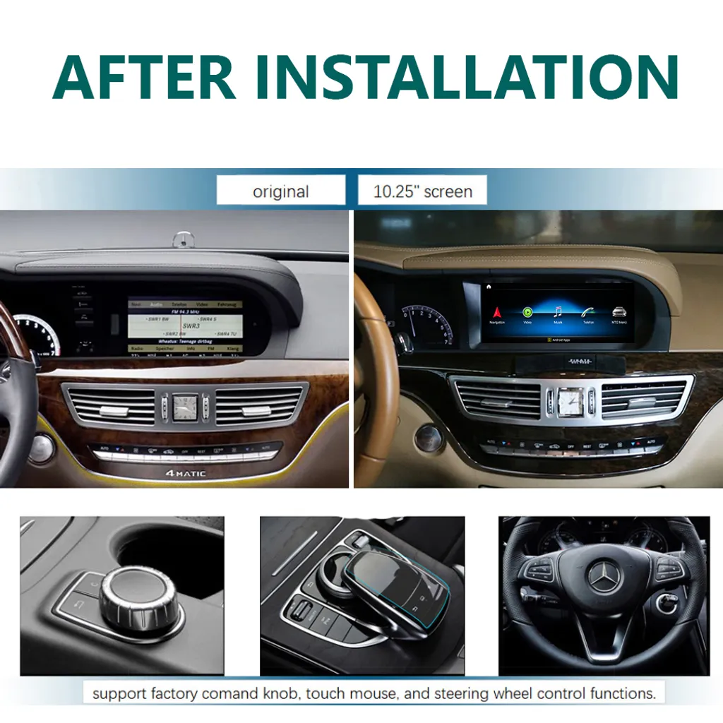 Für Mercedes S / CL W221 W216 10.25" Touchscreen Android GPS Navigation Carplay 3 Für Mercedes S / CL W221 W216 10.25" Touchscreen Android GPS Navigation Carplay - Image 3