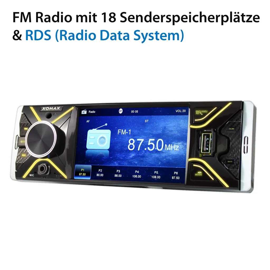 XOMAX XM-V417 Autoradio Mit 4 Zoll Touchscreen Bildschirm, Bluetooth Freisprecheinrichtung, USB SD, AUX, 1 DIN 9 XOMAX XM-V417 Autoradio Mit 4 Zoll Touchscreen Bildschirm, Bluetooth Freisprecheinrichtung, USB SD, AUX, 1 DIN - Image 9