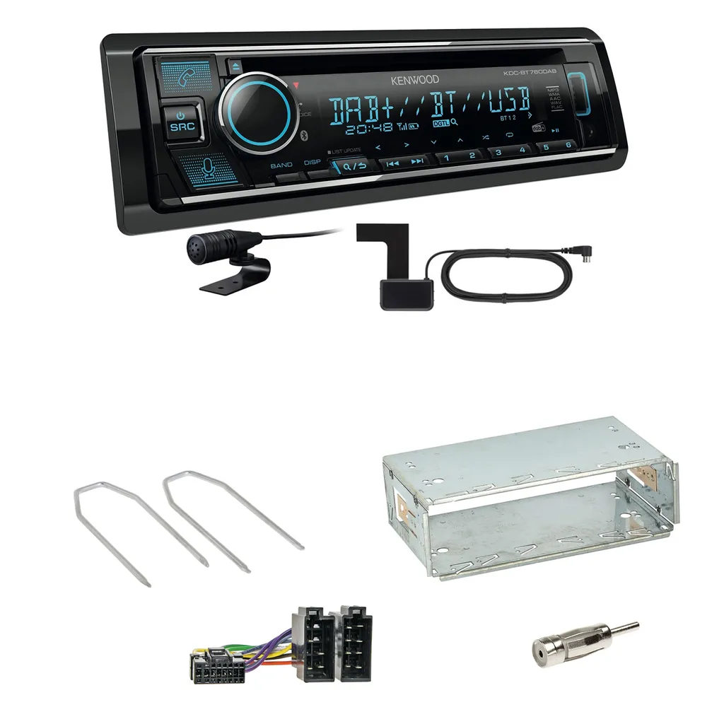 Kenwood KDC-BT760DAB Bluetooth DAB Einbauset Für Renault Megane 2 Clio 3 Modus 1 Kenwood KDC-BT760DAB Bluetooth DAB Einbauset Für Renault Megane 2 Clio 3 Modus