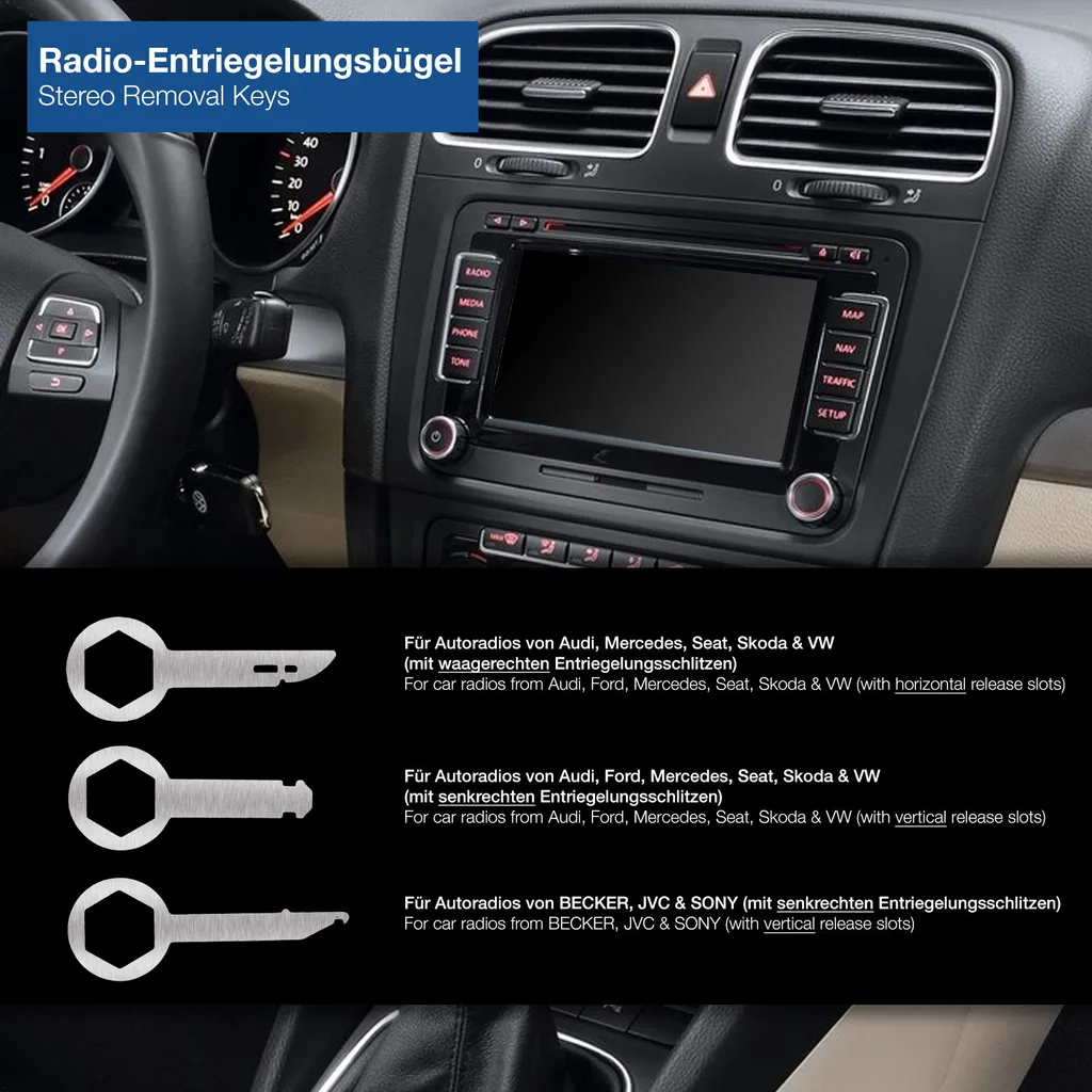 40-tlg. Entriegelungsbügel- & Montagehebel-Set Für Radio, Navi, Demontieren Von Verkleidungen, Zierleisten, Clipsen Etc. 8 40-tlg. Entriegelungsbügel- & Montagehebel-Set Für Radio, Navi, Demontieren Von Verkleidungen, Zierleisten, Clipsen Etc. - Image 8