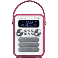Lenco PDR-051PKWH - Tragbares DAB+ FM-Radio Mit Bluetooth® Und AUX-Eingang, Aufladbarer Batterie - Pink