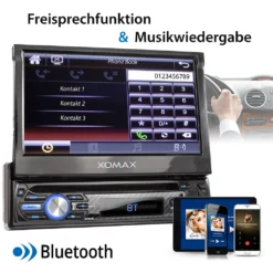 XOMAX XM-D750 Autoradio Mit 7 Zoll Touchscreen Bildschirm (ausfahrbar), DVD CD Player, Bluetooth, USB, SD, AUX, 1 DIN -Volkswagen Kenwood Verkaufe e77d7066a99fee01d229362d03424d77