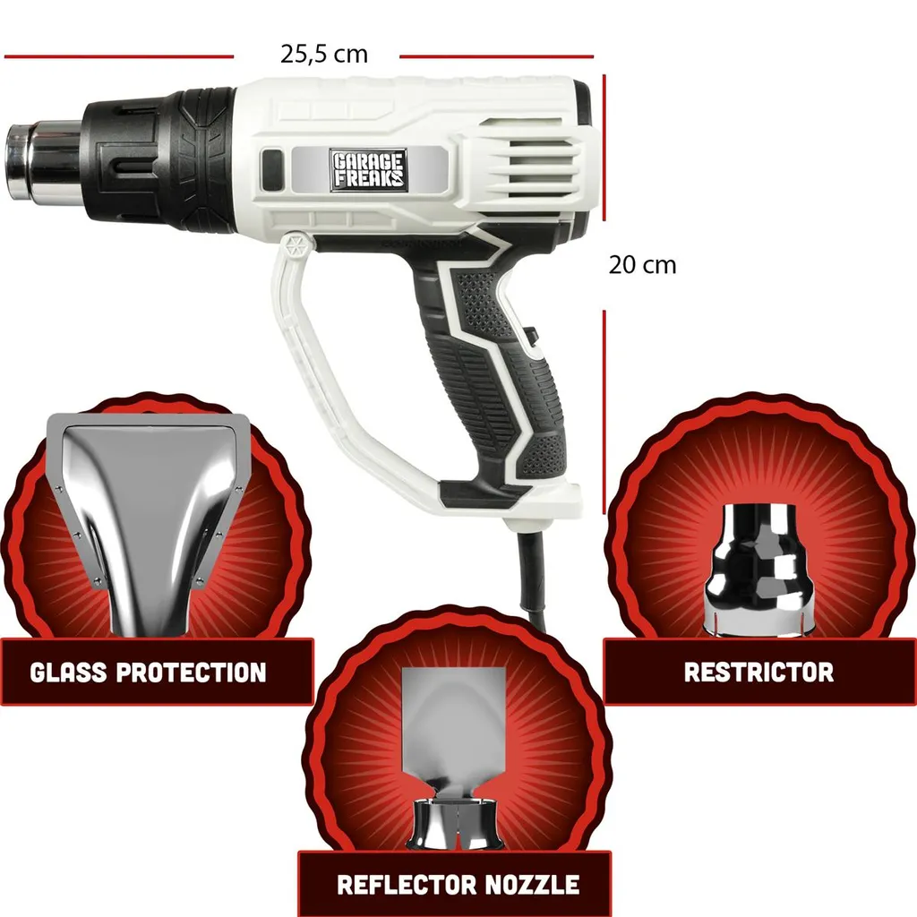 Garage Freaks Elektro Heissluftpistole Mit LCD Anzeige 5 M Kabel 600°C 2000 Watt 4 Garage Freaks Elektro Heissluftpistole Mit LCD Anzeige 5 M Kabel 600°C 2000 Watt - Image 4