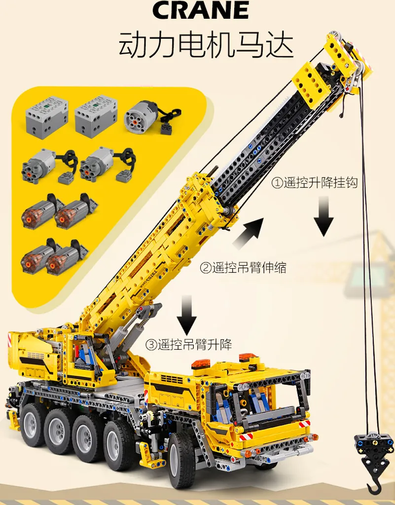 Mould King 13107 Teleskop Schwerlast-Kran-Wagen 8 Motoren Souveräne Kraft 4 Mould King 13107 Teleskop Schwerlast-Kran-Wagen 8 Motoren Souveräne Kraft - Image 4